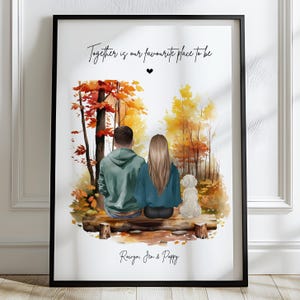 Personalisierter Paar & Hund Druck | Hund Familienportrait | Hund Mama Papa Geschenk | Freund Freundin Geschenk | Tier Besitzer Geschenk | Paar Geschenkideen