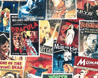Horror Movie Fabric, Movie Posters, Retro Fabric, Dracula, Vampire