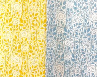 Liberty fabric, Merton Rose, quilting cotton, Emporium, blue yellow British, English