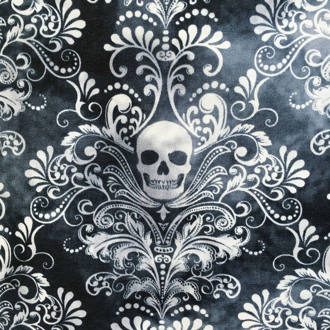 Skull Fabric, Halloween Fabric, Wicked, Gothic Fabric, Victorian Fabric