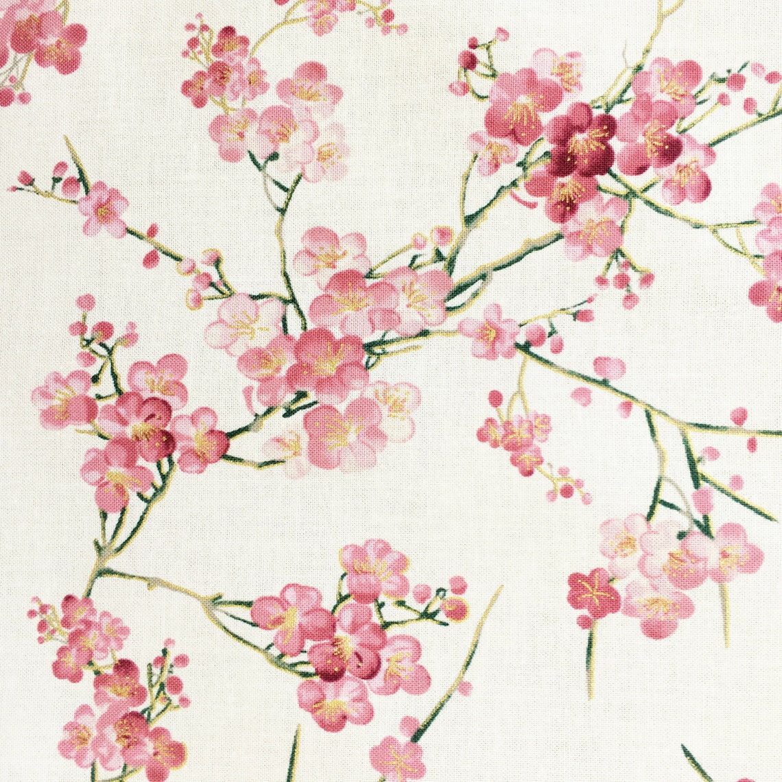 Oriental Cherry Blossom Fabric Japanese Chinese Asian Style Etsy UK