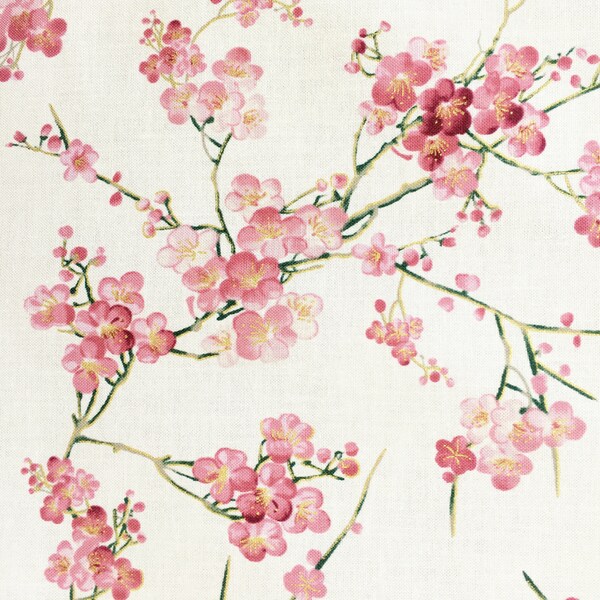 Orientalischer Kirschblüten Stoff, japanischer chinesischer asiatischer Stil, Quilting Baumwolle