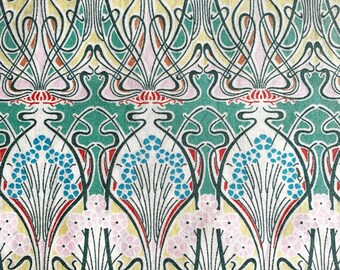 Beaded Blue Nouveau Fabric