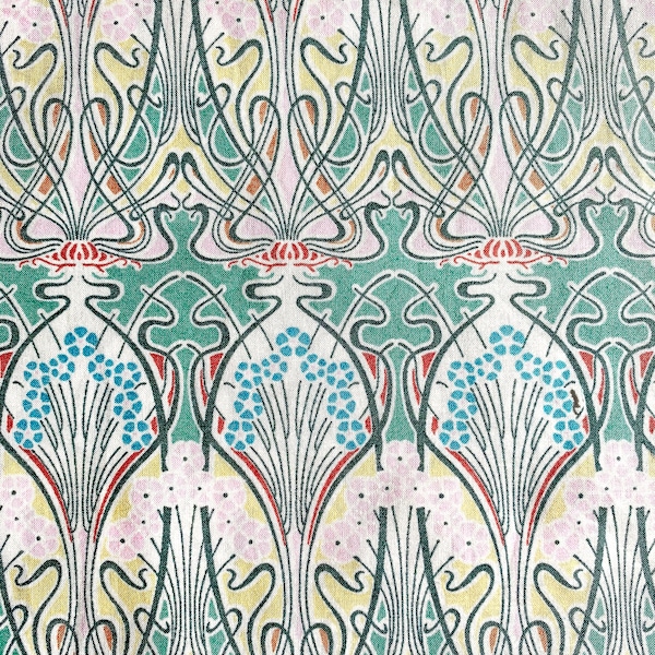 Tissu linon en coton Ianthe Art nouveau floral