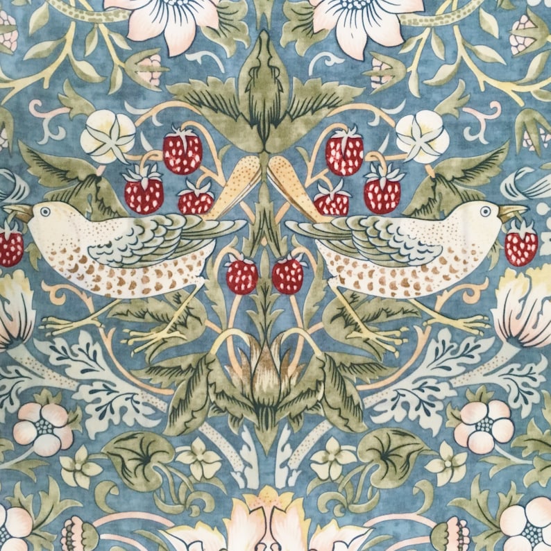 Strawberry Thief laminated cotton fabric William Morris Etsy