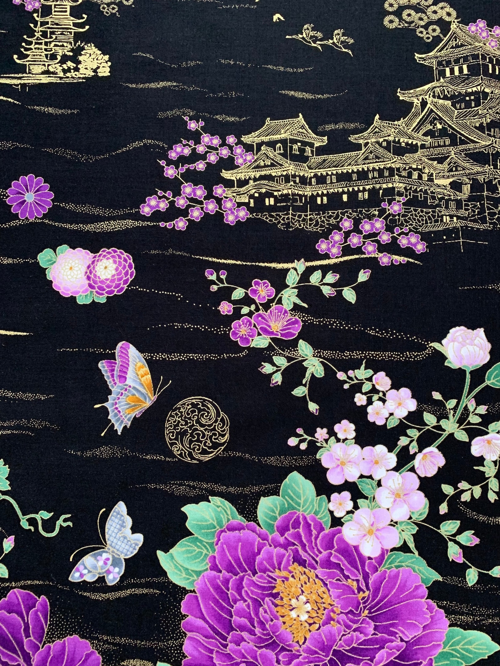 Floral Fabric Panels Japanese Style Quilting Cotton Etsy UK