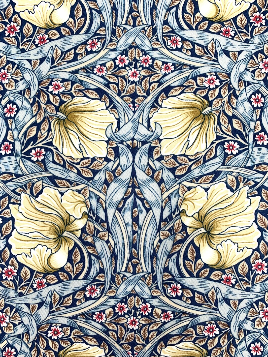 William Morris Pimpernel Cotton Fabric Art Nouveau Navy Blue Floral - Etsy