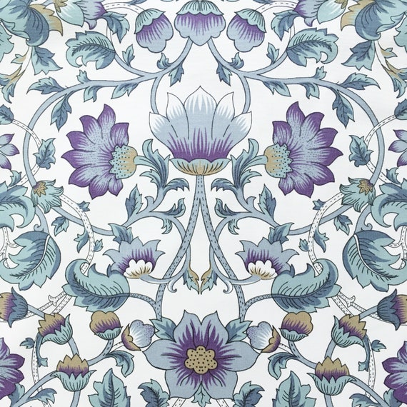 Art Nouveau Fabric Vintage Style British English Purple Etsy