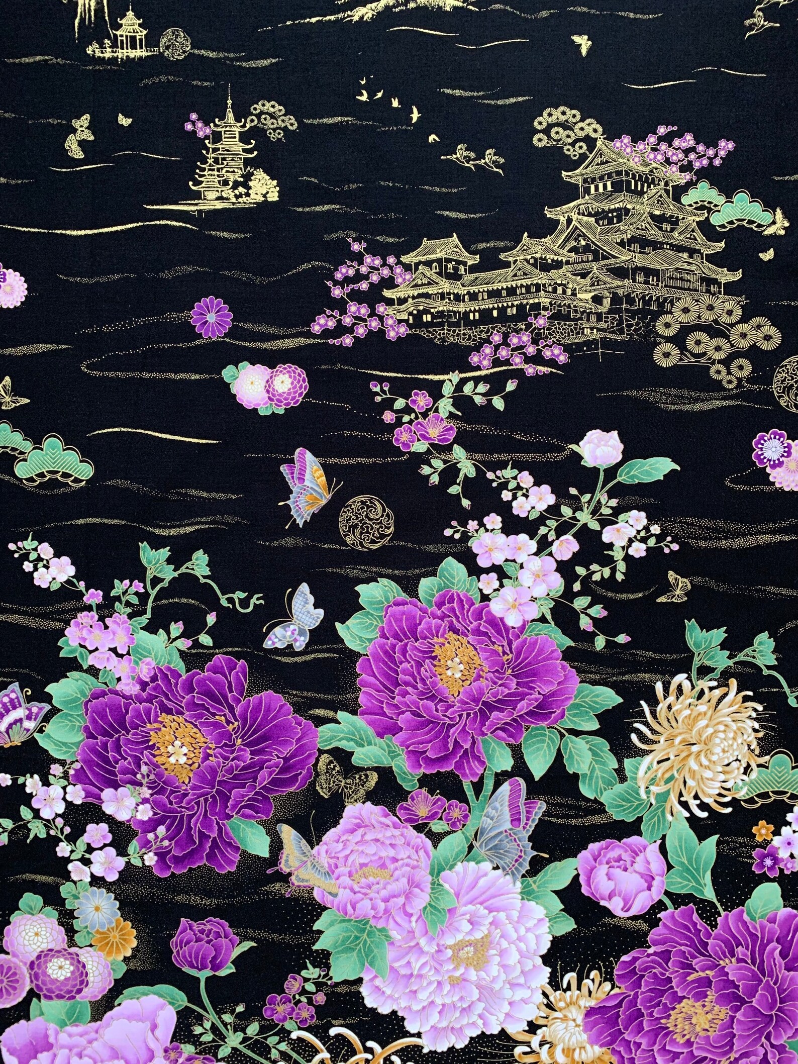 Floral Fabric Panels Japanese Style Quilting Cotton Etsy UK