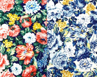 Liberty fabric, Wild Bloom, quilting cotton, Emporium, blue pink British, English