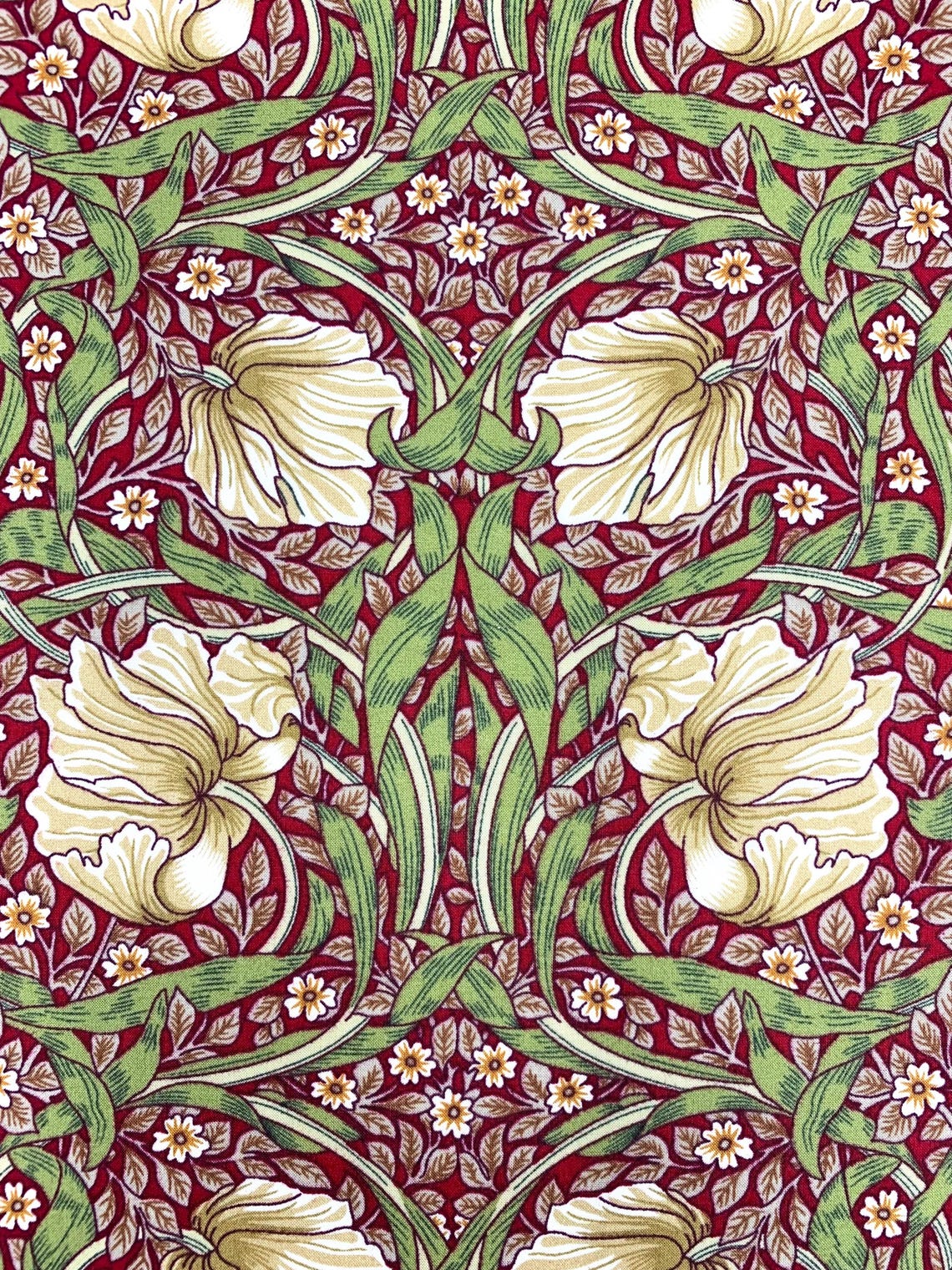 William Morris Pimpernel Cotton Fabric Art Nouveau Red Floral - Etsy