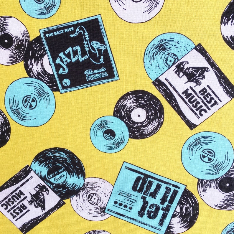 Jazz music records fabric retro vinyl LPs 40s 50s 60s Etsy