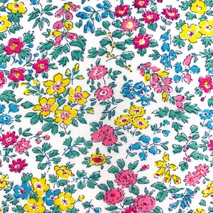 Liberty fabric, Summer Meadow floral cotton, pink yellow small flowers, quilting