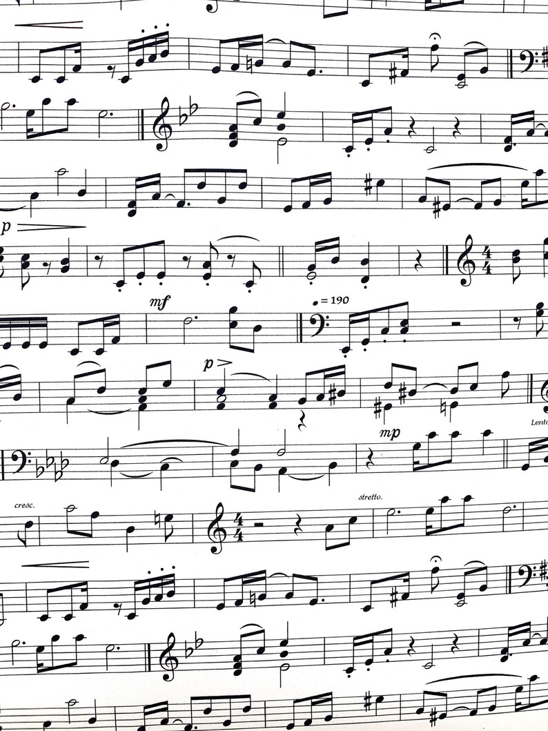 Stretto Music Examples Music Score Fabric Cotton Material Sheet Musical Notes - Etsy