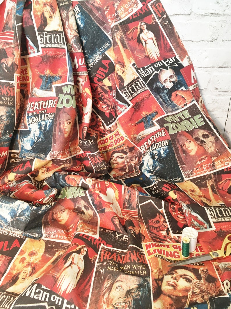 Horror Movie fabric movie posters retro fabric dracula Etsy
