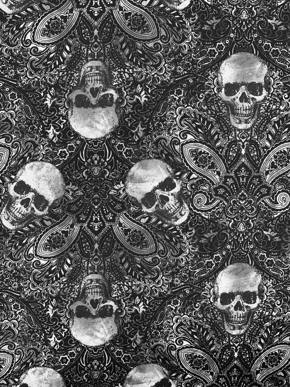  Goth Gothic Skull Damask Absorbent and Quick-Drying