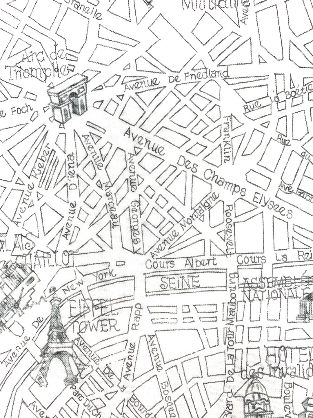 Paris Cotton Fabric French Material France European Etsy