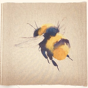 Panel de tela de abejas para cojines, lona de algodón con animales salvajes, insectos y abejorros