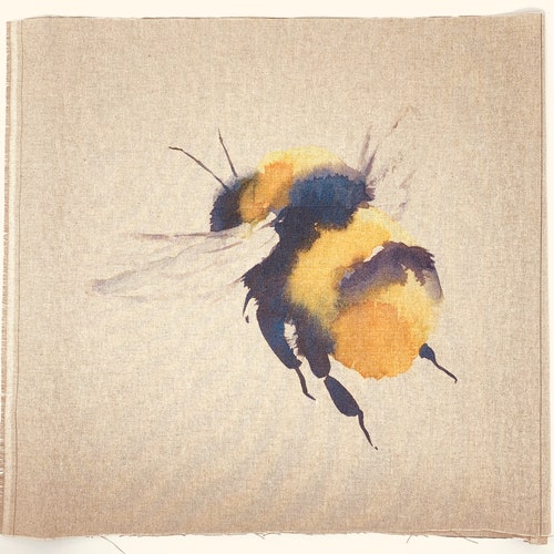 100% Cotton Fabric Nutex Birdsong Bumble Bee Buzzy Bees Grey Bugs Insect