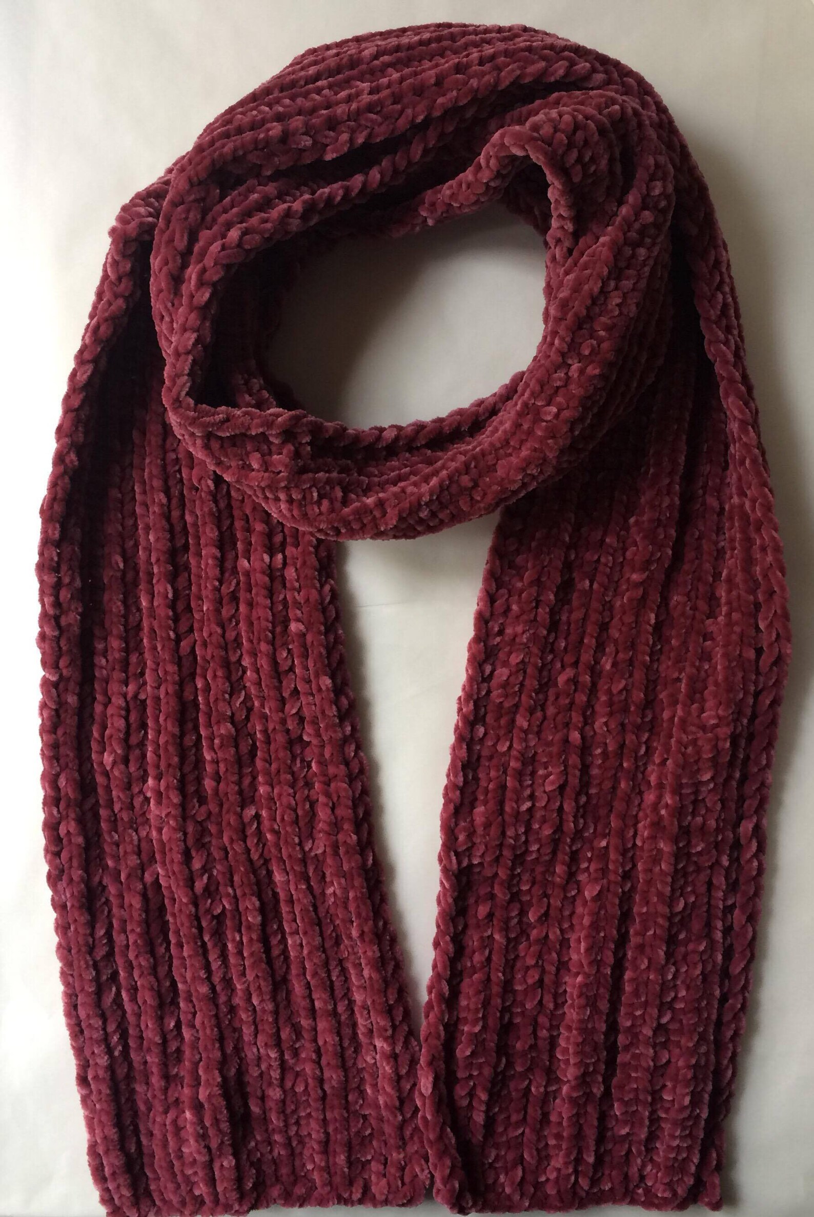 Chenille Scarf Knitting Pattern Velvet Scarf Pattern Chunky - Etsy