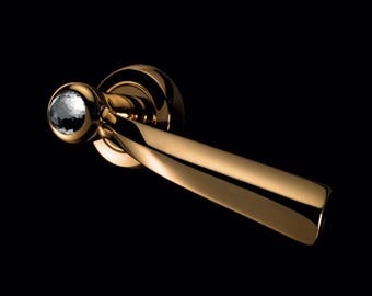 Elika Crystal - Modern Brass Door Handles with Swarovski Crystal