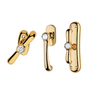 Idea Crystal Modern Brass Window Handles with Swarovski Crystal