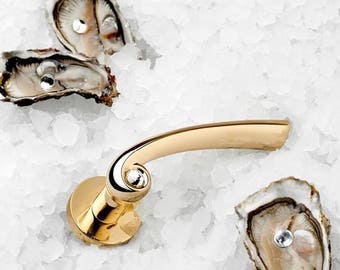 Nau Crystal - Modern Brass Door Handles with Swarovski Crystal