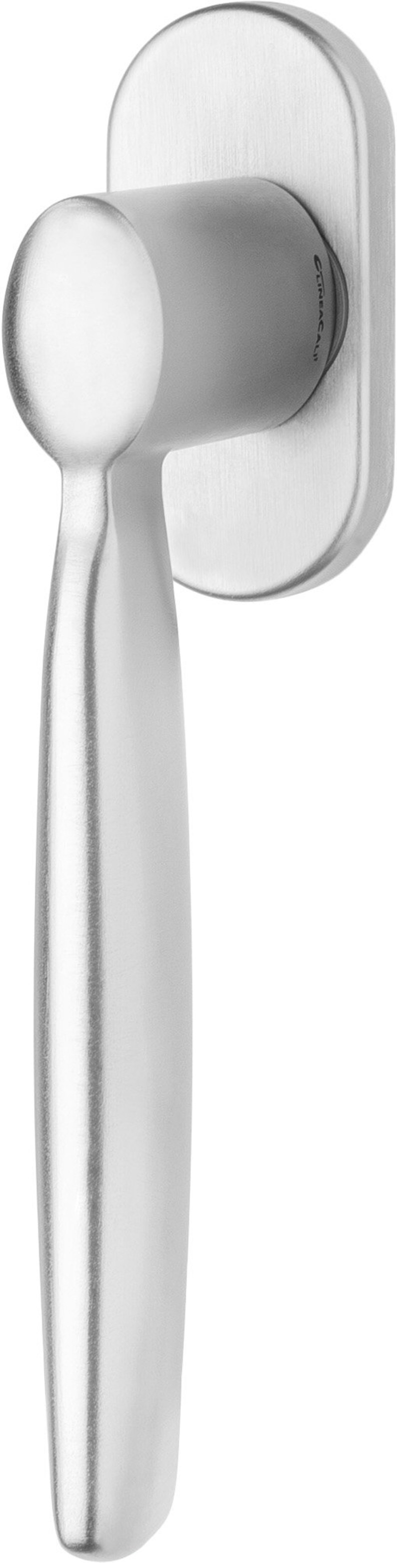 May include: A silver door handle with a rounded, smooth handle and a rectangular base. The base has the word "LINEACAU" printed on it.