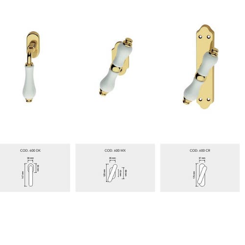 Dalia - Classic Brass Window Handles with Porcelain Handle