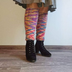 Wool leg cuffs gaiters Women&#39;s warm Knitted women leg Warmers fall winter Wool Multi colored Leg Warmers Winter gift Warmers legging boot