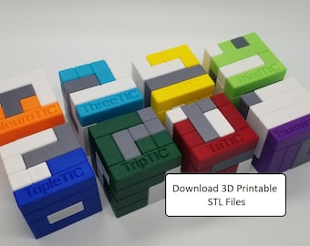 Download 3D Printable STL Files for 8 Three Piece 4x4x4 Turning Interlocking Cube Puzzles