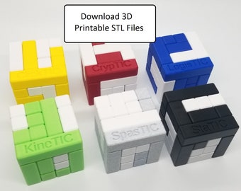 Download 3D Printable STL Files for Volume 2 of the 6 Piece Turning Interlocking Cube Puzzles