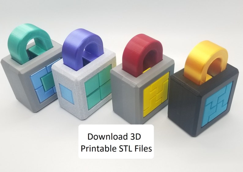 Download 3D Printable STL Files for 4 Puzzle Locks image 1