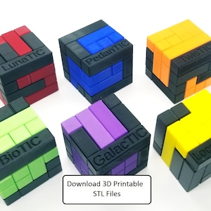 Download 3D Printable STL Files for the 6 Difficult Turning Interlocking Cube Puzzles image 1