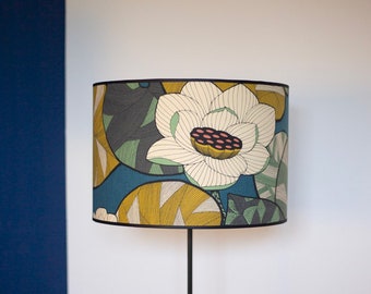 Abat-jour Fleurs "Thevenon-Idris" 30cm - Fait Main, pour Suspension et Lampes (Bleu, Jaune, Beige, Vert)