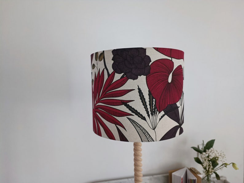 Abat-jour diam. 30cm Motif Végétal Couleur Berry pour une décoration élégante Idéal chambre, salon couloir. Idéal lampe, lampadaire. image 4