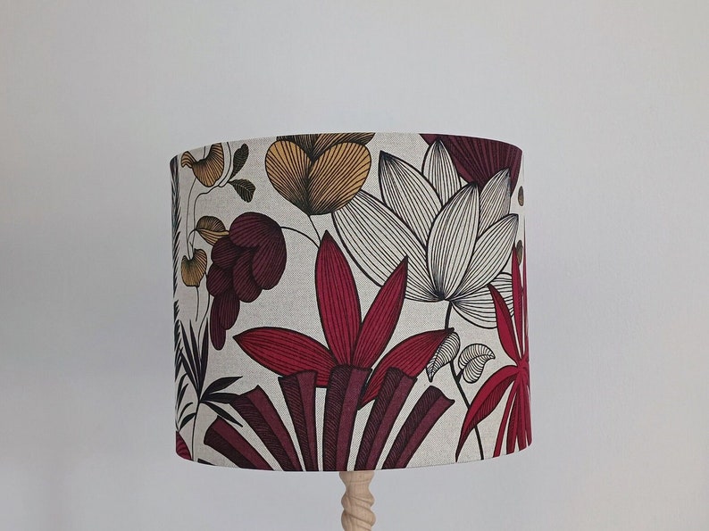 Abat-jour diam. 30cm Motif Végétal Couleur Berry pour une décoration élégante Idéal chambre, salon couloir. Idéal lampe, lampadaire. image 1