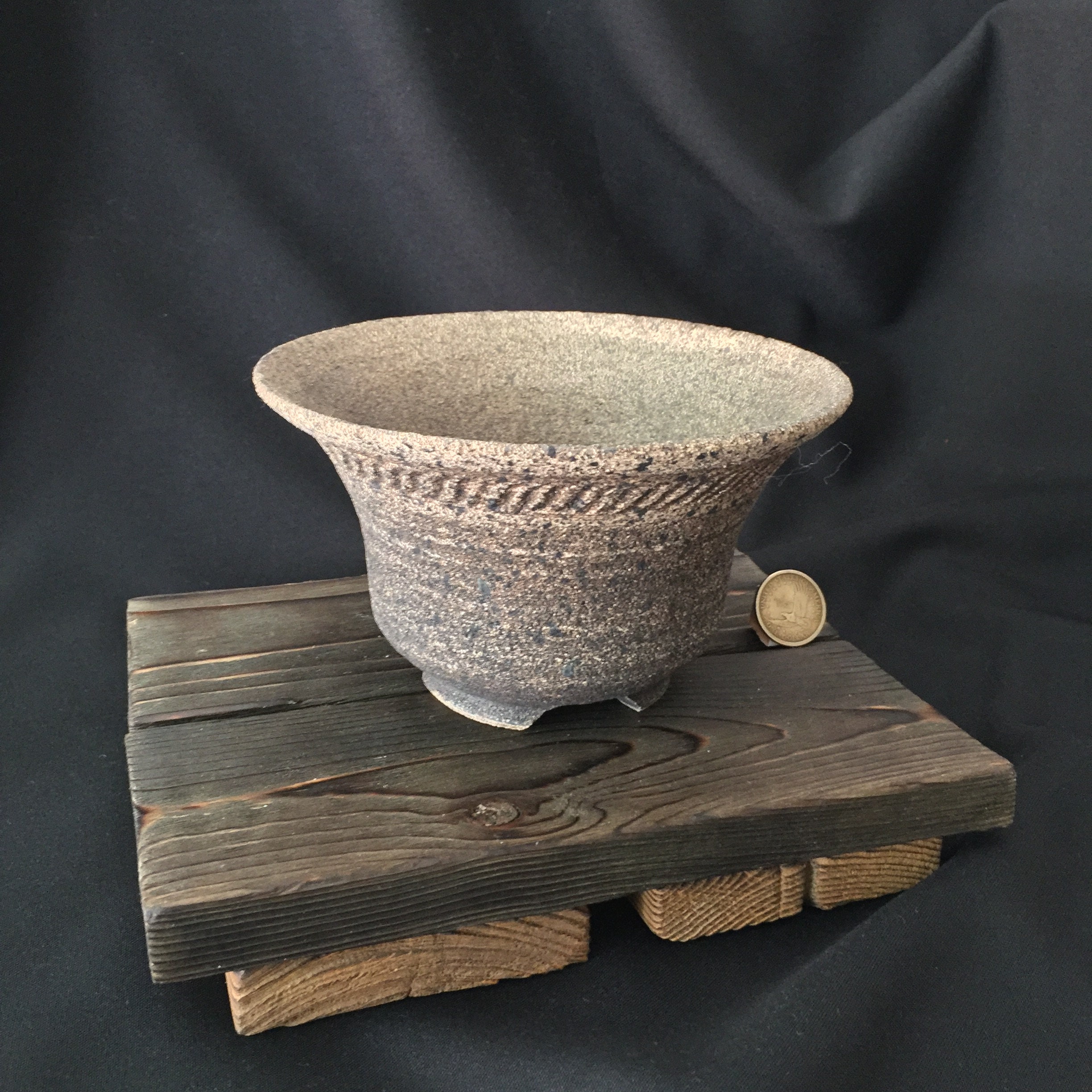 Bonsai pot, Competition/exhibition pot, unique piece, Stoneware made