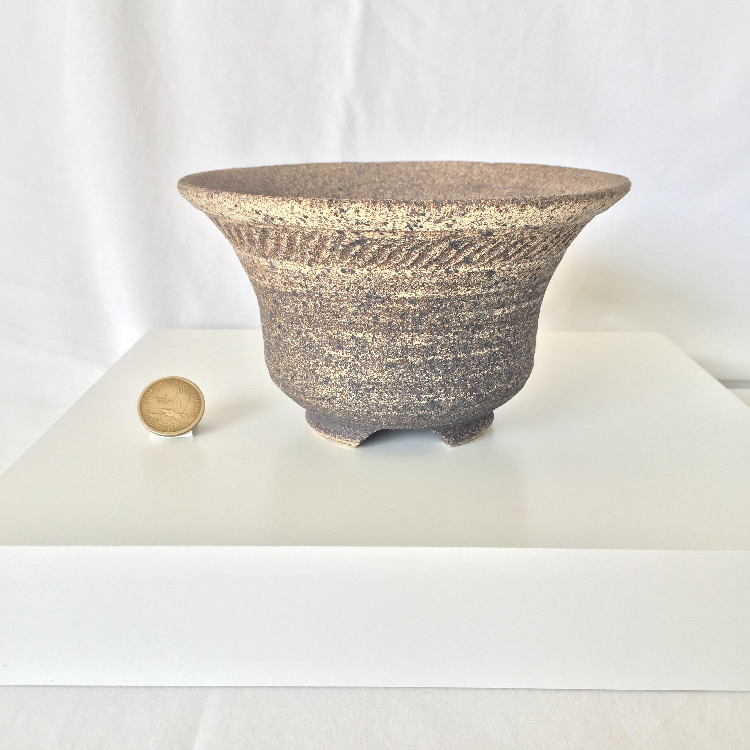 Bonsai pot, Competition/exhibition pot, unique piece, Stoneware made