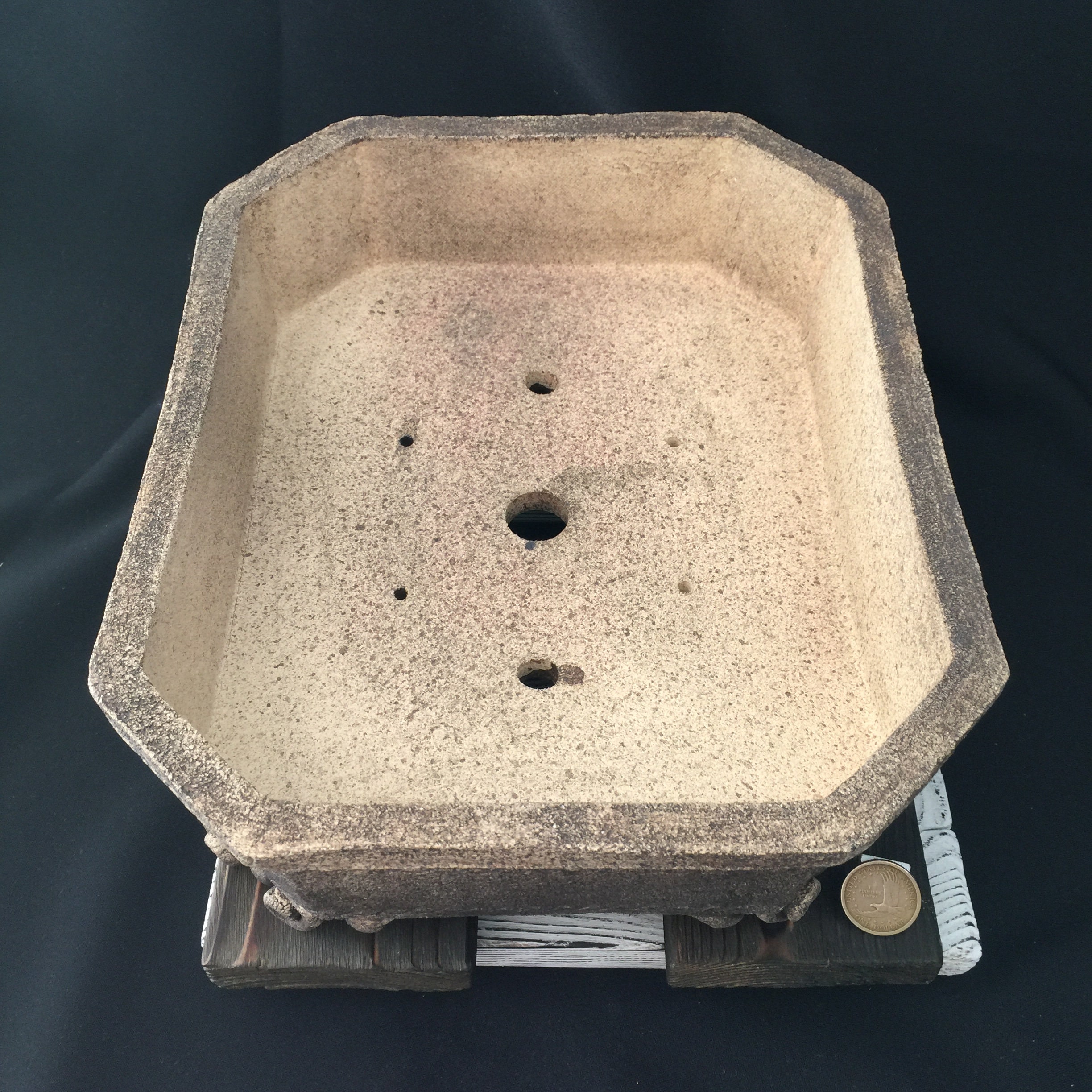 Bonsai pot, tray competition, exhibition, unique piece. Stoneware made