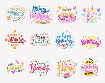 12 birthday SVG bundle, includes PNG , digital art, instant download , Cut files for Cricut - craft projects