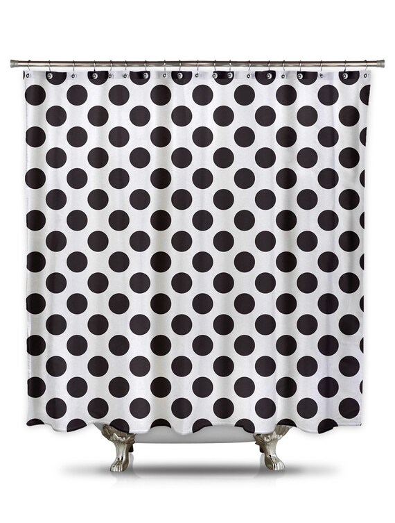 Black And White Polka Dot Shower Curtain Etsy