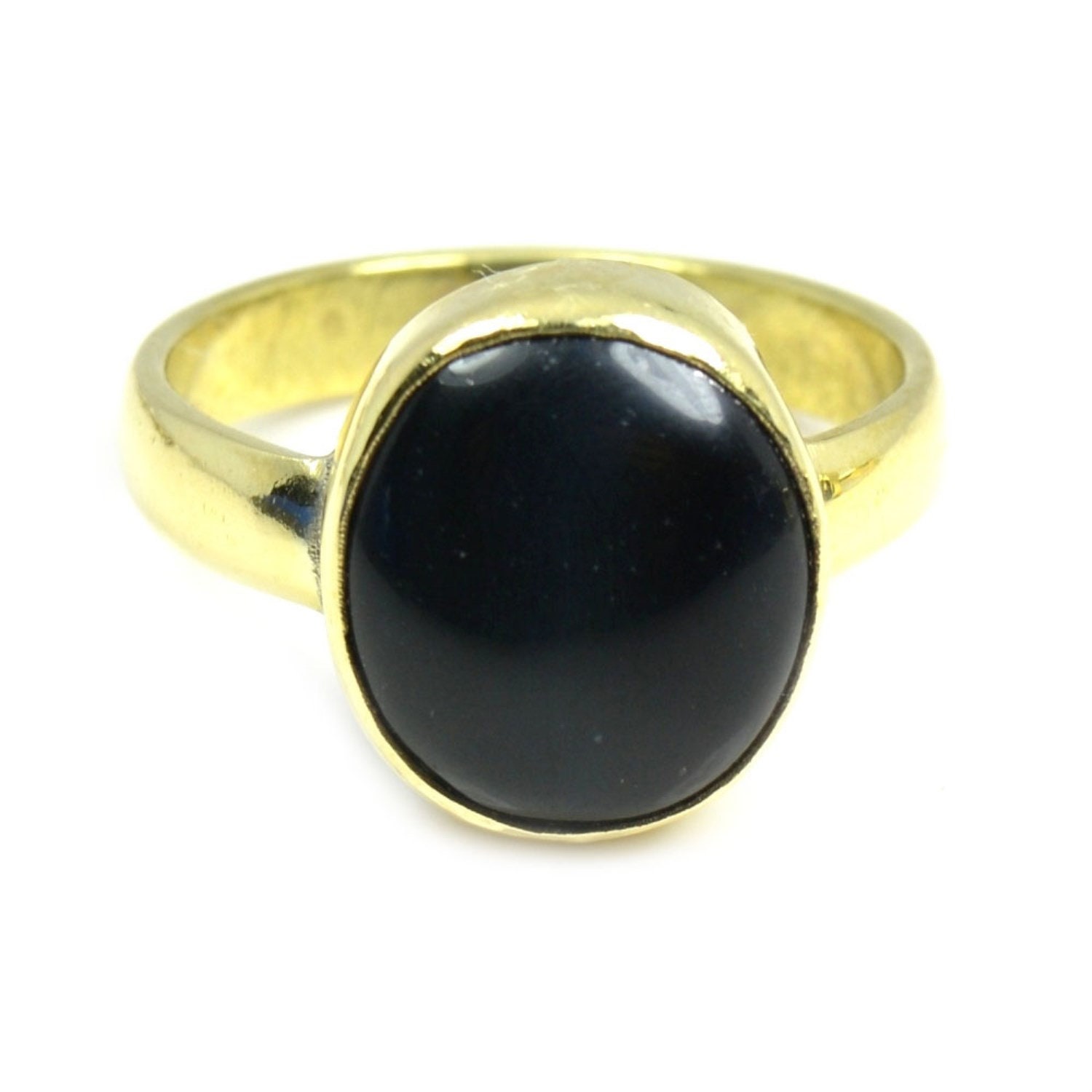 Natural Green Onyx Gold Plated Ring For Woman Oval Shape Astrological Chakra Healing 5,6,7,8,9,10,11,12