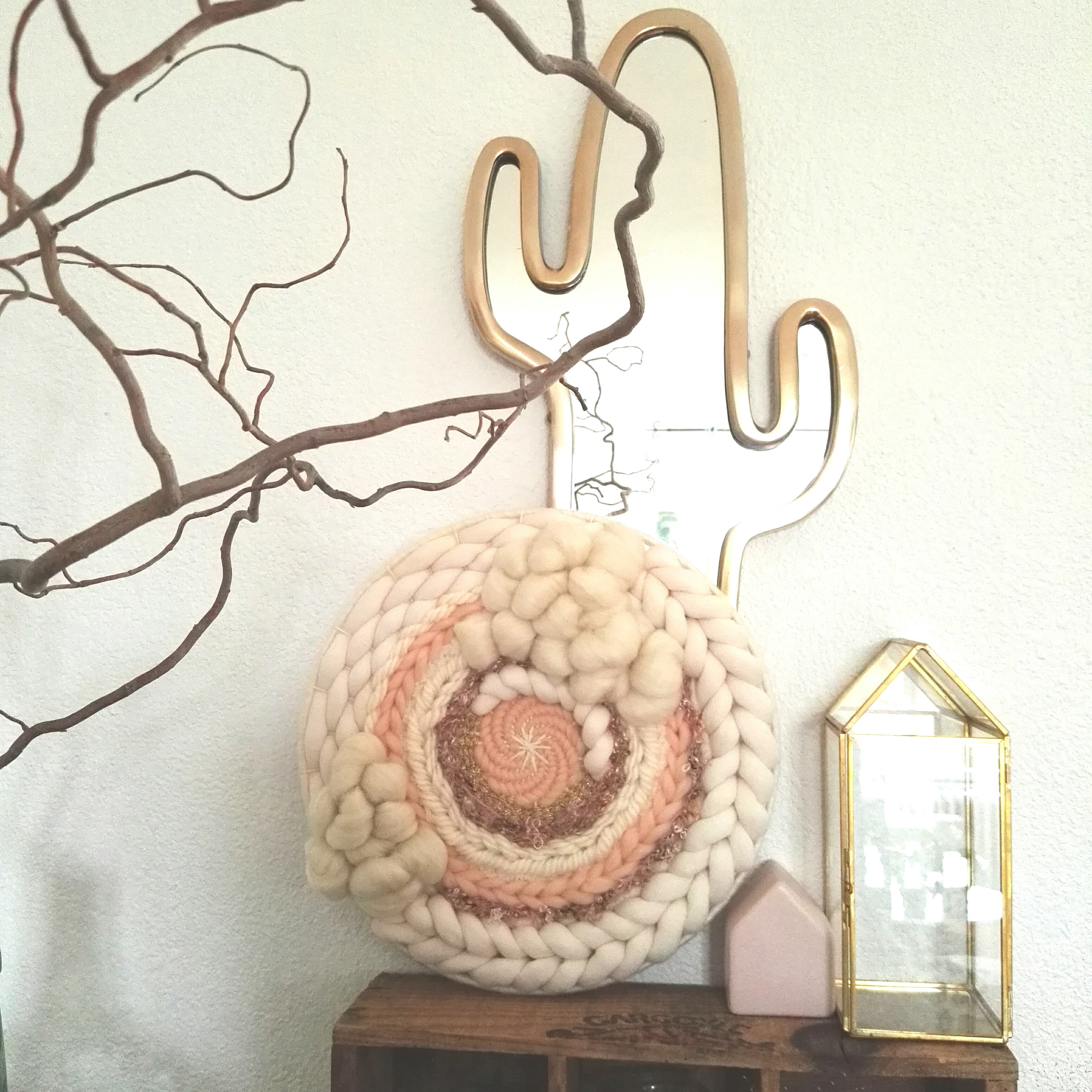 Tissage - Tissage Mural Rond Circulaire Wovenwallhanging Circular Weaving Idée Cadeau Noël Christmas