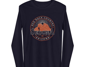 Hiker Sedona 2 Unisex Long Sleeve Shirt -  sedona shirt - sedona art - hiking shirt - outdoors shirt - arizona apparel