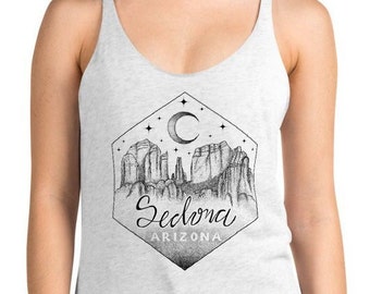 Sedona Stipple Art Canotta con spalle scoperte da donna - canotta da donna - canotta da yoga - canotta da trekking - canotta da esterno - camicia sedona
