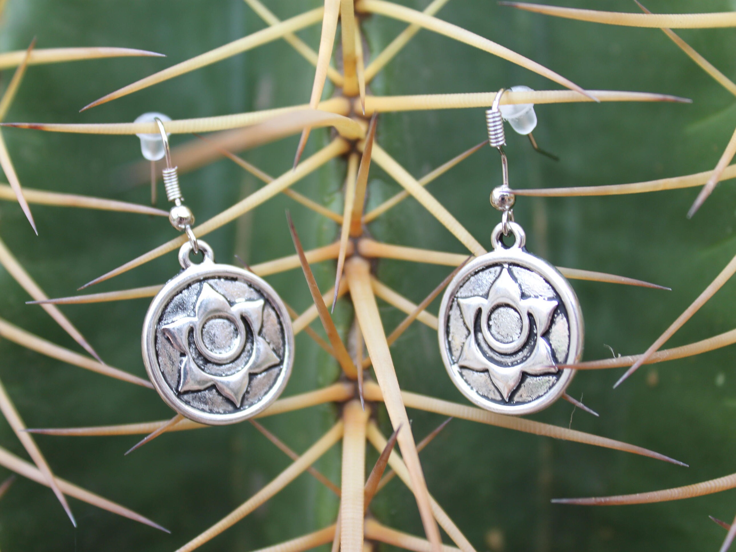 Chakra Charm Earrings Silver Tone Swadhisthana Symbol Etsy