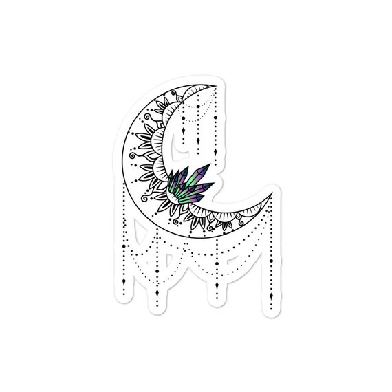Download Crystal Moon Mandala Sticker Bubble Free Stickers Etsy