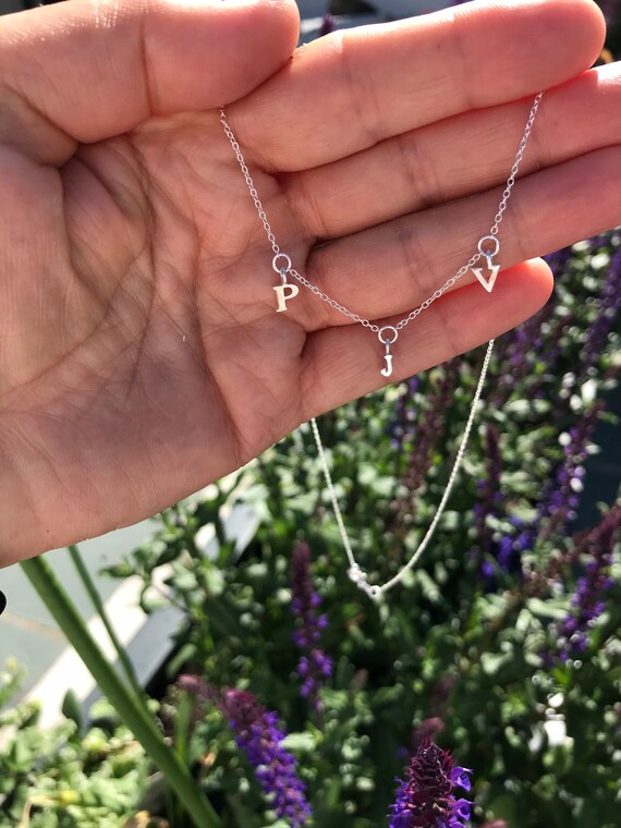 3 initial necklace silver outlet