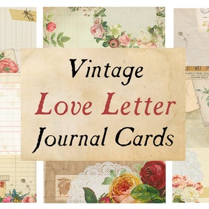 Cartes de journalisation Vintage numérique - lettre d’amour Vintage